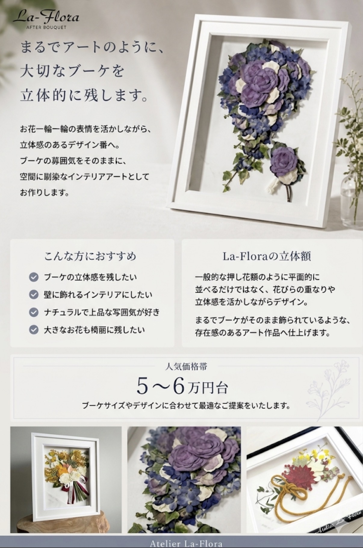 立体押し花額