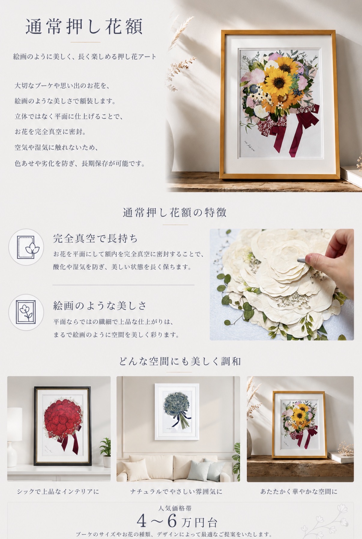 通常押し花額